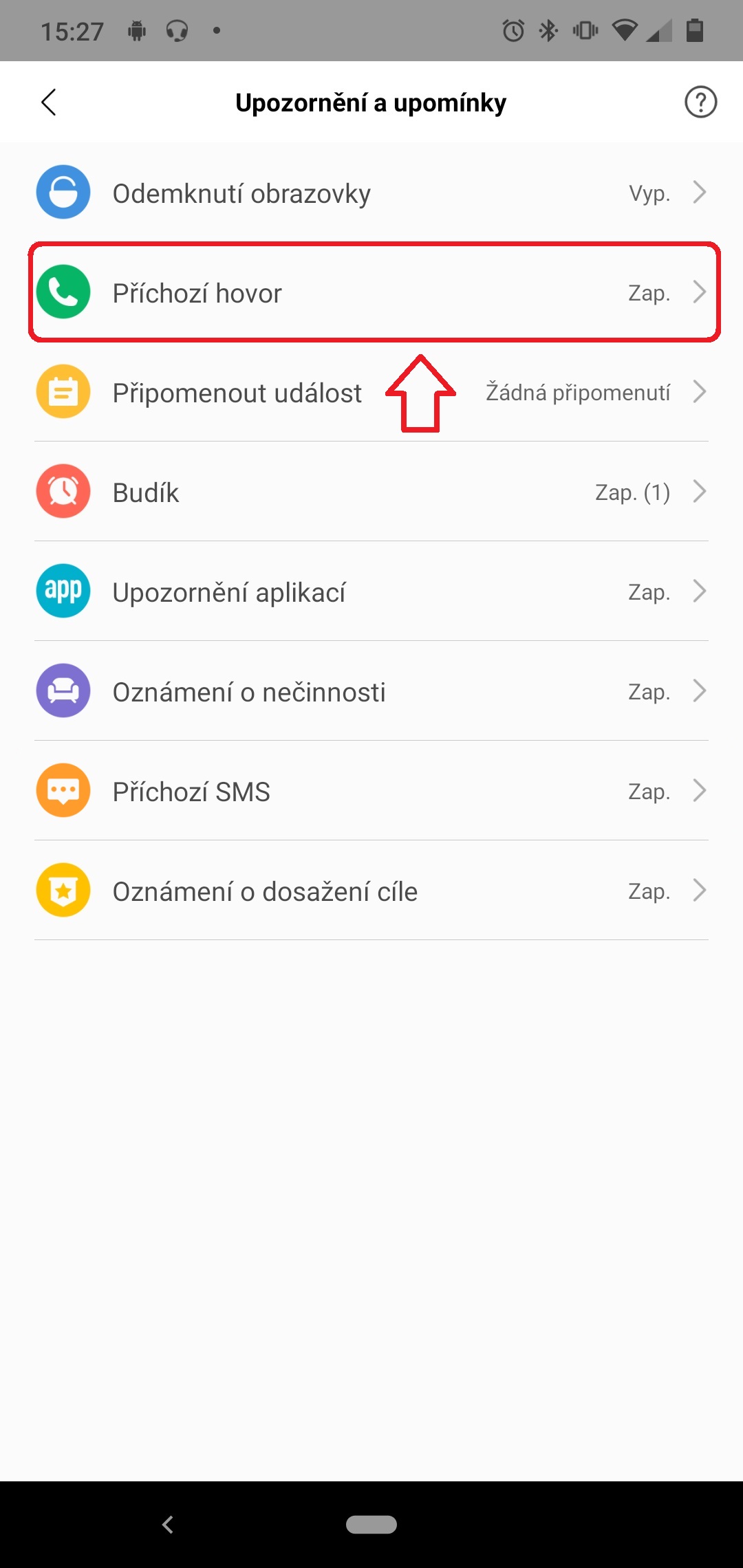 mi fit notifications menu phone